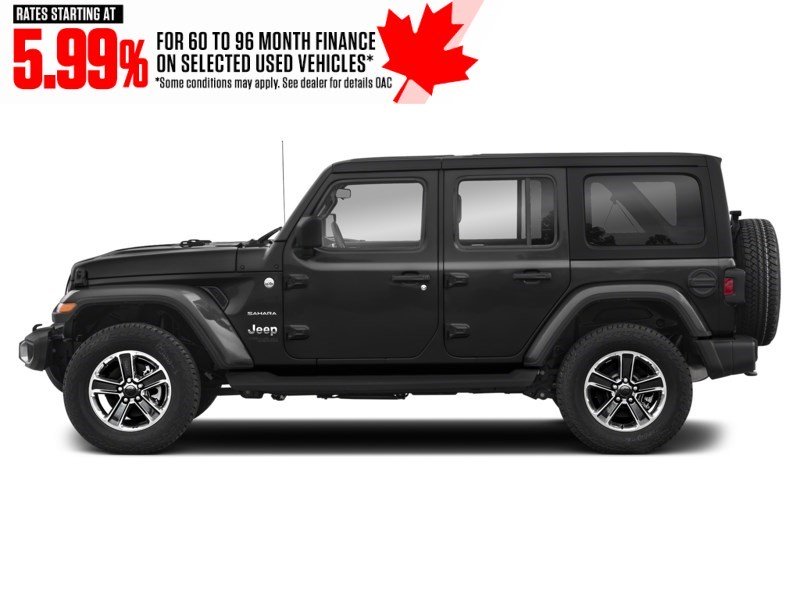 2019 Jeep Wrangler Unlimited Sahara 4x4 Black  Shot 3