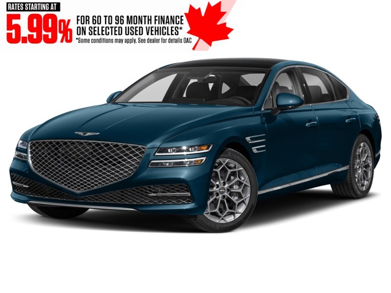 2021 Genesis G80 3.5T Prestige AWD Tasman Blue  Shot 1